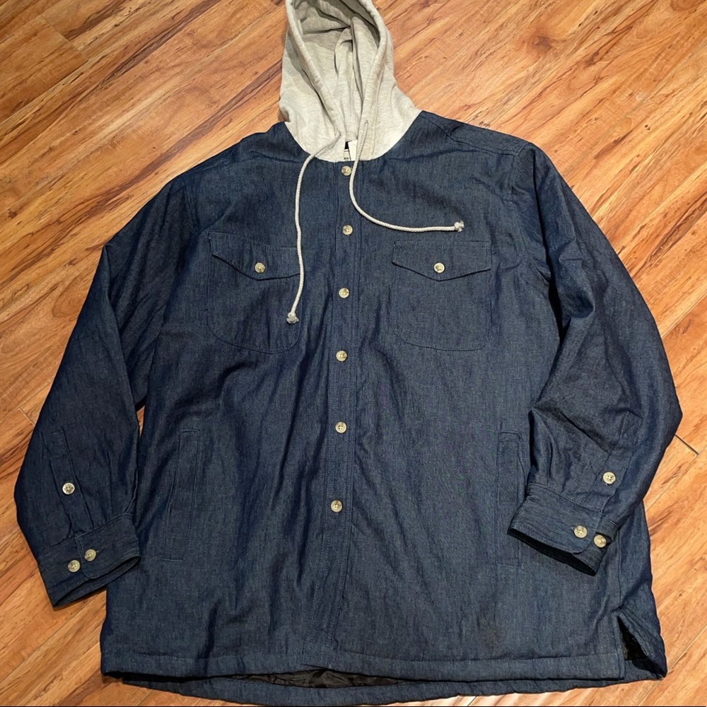 🌸 Boulder Creek Trading company big size 2XL Denim button down insulated h…